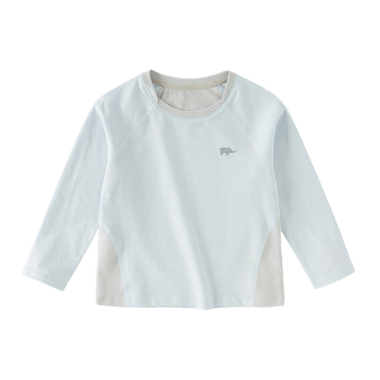 Dave&Bella Kids Boys/Girls Light Blue/Pink Classic Long Sleeve Comfortable T-shirt Tops