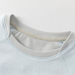 Dave&Bella Kids Boys/Girls Light Blue/Pink Classic Long Sleeve Comfortable T-shirt Tops