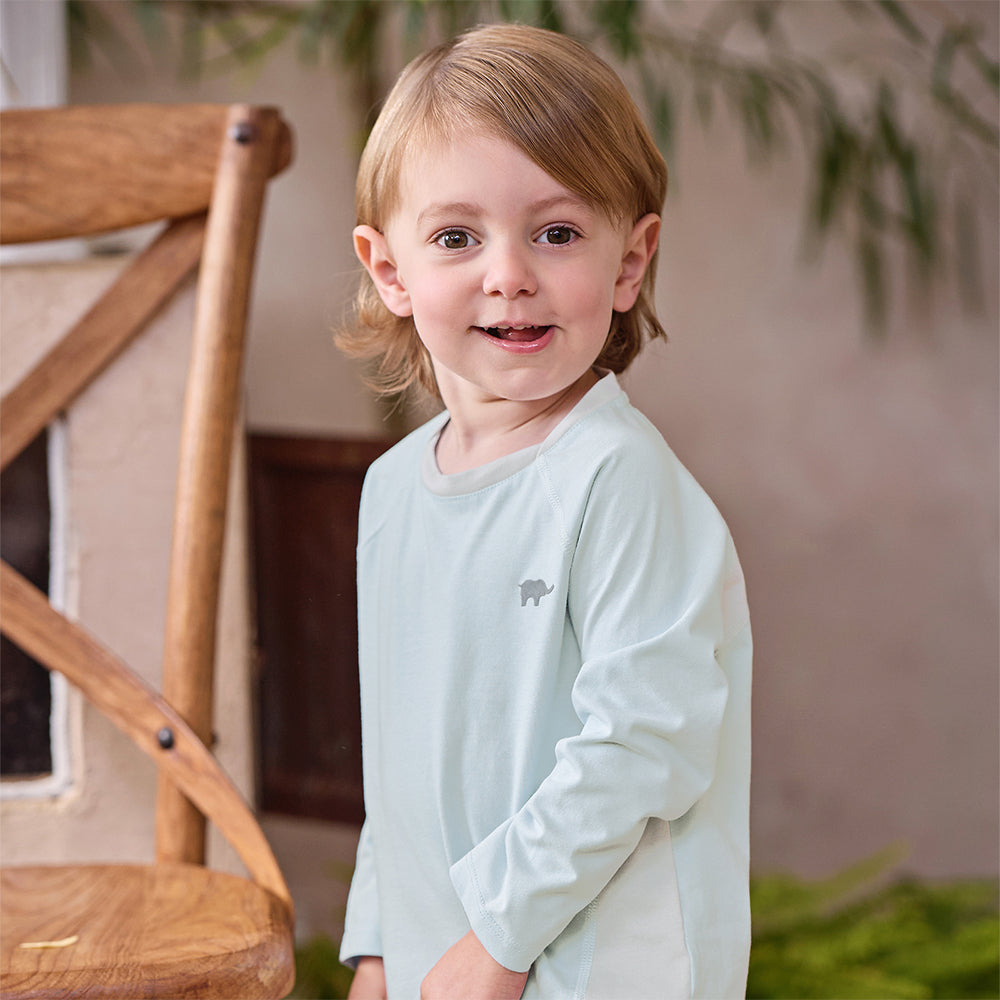Dave&Bella Kids Boys/Girls Light Blue/Pink Classic Long Sleeve Comfortable T-shirt Tops