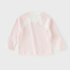 Dave&Bella Kids Boys/Girls Light Blue/Pink Classic Long Sleeve Comfortable T-shirt Tops