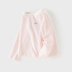 Dave&Bella Kids Boys/Girls Light Blue/Pink Classic Long Sleeve Comfortable T-shirt Tops