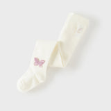 Dave&Bella Kids Girls Beige/Purple Footed Cute Slim Tights