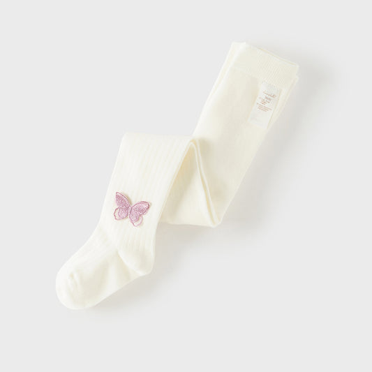 Dave&Bella Kids Girls Beige/Purple Footed Cute Slim Tights Leggings