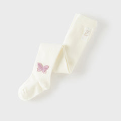 Dave&Bella Kids Girls Beige/Purple Footed Cute Slim Tights Leggings