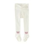 Dave&Bella Kids Girls Beige/Purple Footed Cute Slim Tights