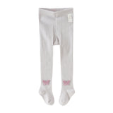 Dave&Bella Kids Girls Beige/Purple Footed Cute Slim Tights