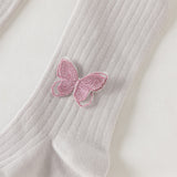 Dave&Bella Kids Girls Beige/Purple Footed Cute Slim Tights