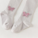 Dave&Bella Kids Girls Beige/Purple Footed Cute Slim Tights