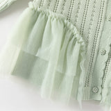 Dave&Bella Toddler Girls Cute Green Versatile Mesh Sweater Cardigans