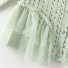 Dave&Bella Toddler Girls Cute Green Versatile Mesh Sweater Cardigans