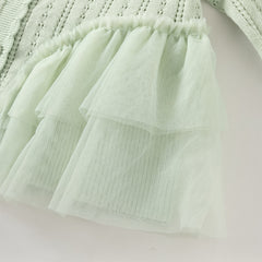 Dave&Bella Toddler Girls Cute Green Versatile Mesh Sweater Cardigans