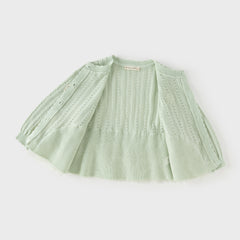 Dave&Bella Toddler Girls Cute Green Versatile Mesh Sweater Cardigans
