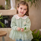 Dave&Bella Toddler Girls Cute Green Versatile Mesh Sweater Cardigans
