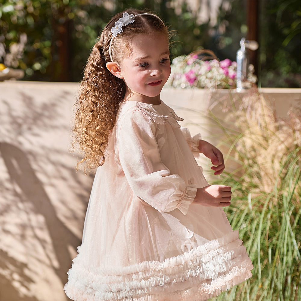 Dave&Bella Toddler Girls Charming Pink Lightweight Mesh Princess Dress