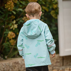Dave&Bella Toddler Boys Blue Crocodile Print Outwear Long sleeve Hooded Jackets