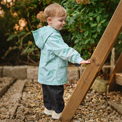 Dave&Bella Toddler Boys Blue Crocodile Print Outwear Long sleeve Hooded Jackets