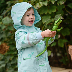 Dave&Bella Toddler Boys Blue Crocodile Print Outwear Long sleeve Hooded Jackets