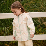 Dave&Bella Toddler Girls Orange/Pink Cute Print Outwear Waterproof Hooded Jacket