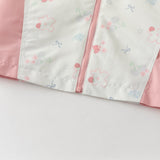 Dave&Bella Toddler Girls Orange/Pink Cute Print Outwear Waterproof Hooded Jacket