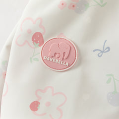 Dave&Bella Toddler Girls Orange/Pink Cute Print Outwear Waterproof Hooded Jacket