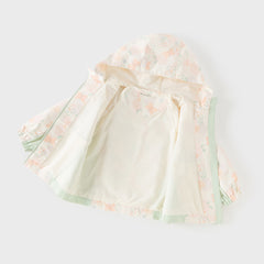 Dave&Bella Toddler Girls Orange/Pink Cute Print Outwear Waterproof Hooded Jacket