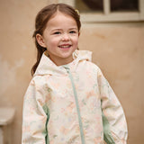 Dave&Bella Toddler Girls Orange/Pink Cute Print Outwear Waterproof Hooded Jacket