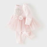 Dave&Bella Baby Girls Light Pink Cute Mesh Dress-style Rompers