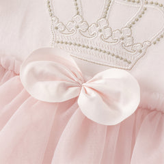 Dave&Bella Baby Girls Light Pink Cute Mesh Dress-style Rompers