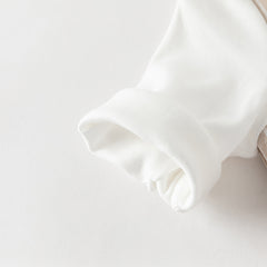 Dave&Bella Baby Boys Khaki Bow Tie Long Sleeve Cotton Fake-two-piece Rompers