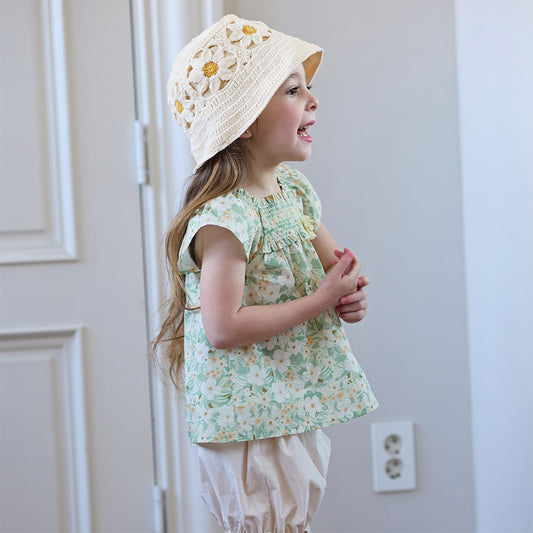 Dave&Bella Toddler Girls Summer Fashion Light Khaki Fisherman Hats