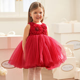 Dave&Bella Kids Girls Summer Noble Red/Pink Luxury Couture Party Graduation Tulle Dress