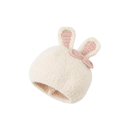 Dave&Bella Girls Cute Rabbit Style Beige/Pink Pullover Winter Hats