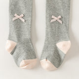 Dave&Bella Toddler Girls Light Grey/Dark Grey Formal Footed Tights