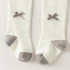 Dave&Bella Toddler Girls Light Grey/Dark Grey Formal Footed Tights