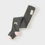 Dave&Bella Toddler Girls Light Grey/Dark Grey Formal Footed Tights