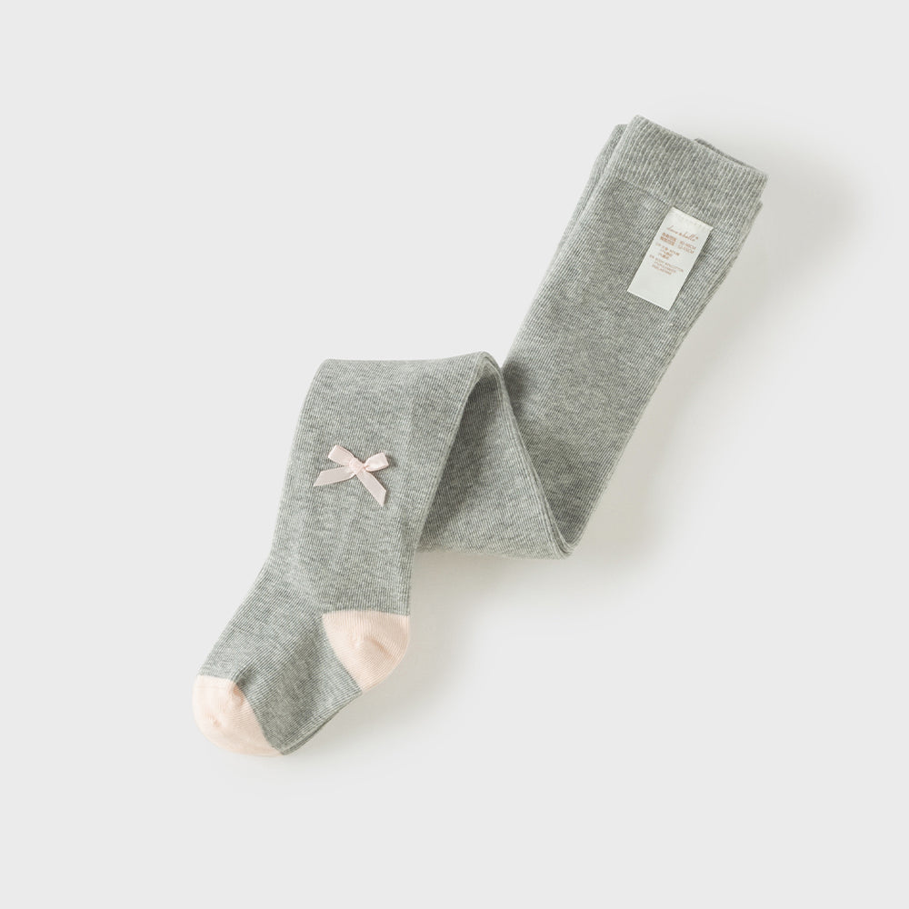 Dave&Bella Toddler Girls Light Grey/Dark Grey Formal Footed Tights