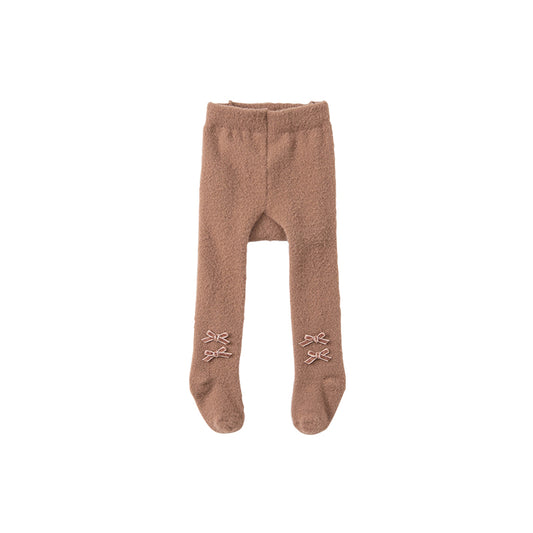 Dave&Bella Girls Autumn Brown/Dark Grey Outdoor Footed Tights Leggings