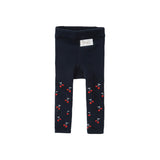 Dave&Bella Toddler Girls Red Cherry Print Navy Footless Leggings