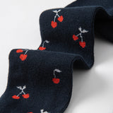 Dave&Bella Toddler Girls Red Cherry Print Navy Footless Leggings
