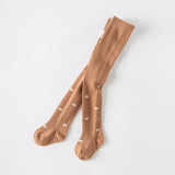 Dave&Bella Toddler Girls Coffee Brown Footed Tights Leggings