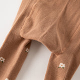 Dave&Bella Toddler Girls Coffee Brown Footed Tights Leggings