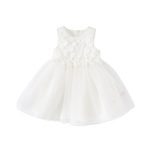 Dave&Bella Summer Toddler Girls White Lace Princess Dress