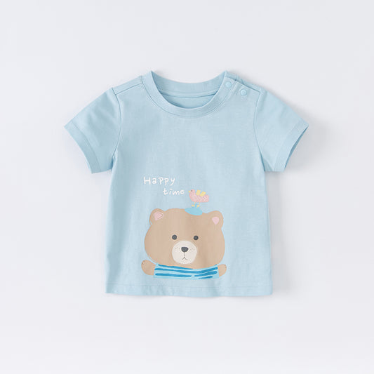 Dave & Bella Summer Kids Cartoon Print T-Shirt