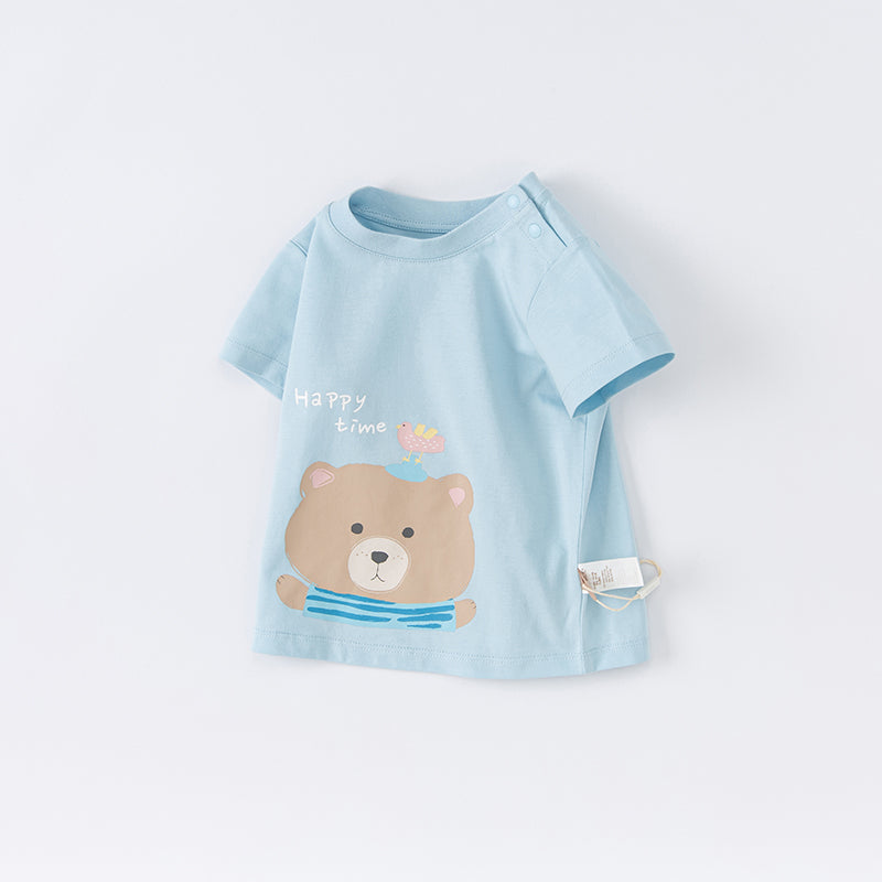 Dave&Bella Toddler Girls/Boys Summer Cartoon Print T-Shirts