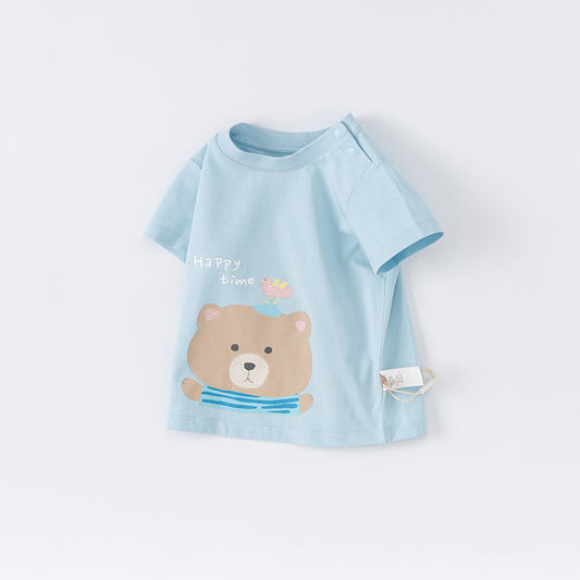 Dave & Bella Summer Kids Cartoon Print T-Shirt