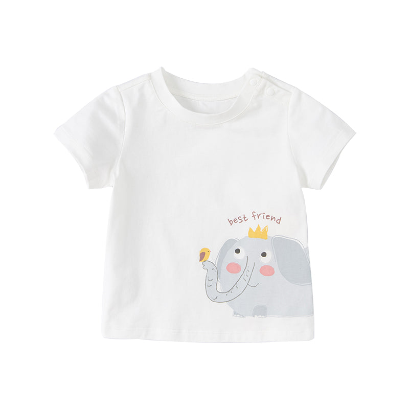 Dave&Bella Girls/Boys Summer Cartoon Print T-Shirt Top