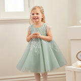 Dave&Bella Toddler Girls Summer Noble Sequin Flower Fluffy Princess Party Tulle Dress