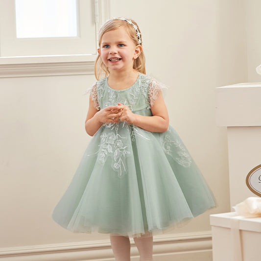 Dave&Bella Toddler Girls Summer Noble Sequin Flower Fluffy Princess Party Dress