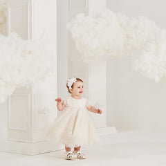 Dave&Bella Toddler Girls Summer Noble Sequin Flower Fluffy Princess Party Dress