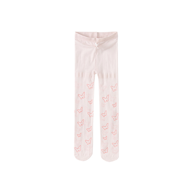Dave&Bella Girls Summer Pink Print Footed Tights Leggings